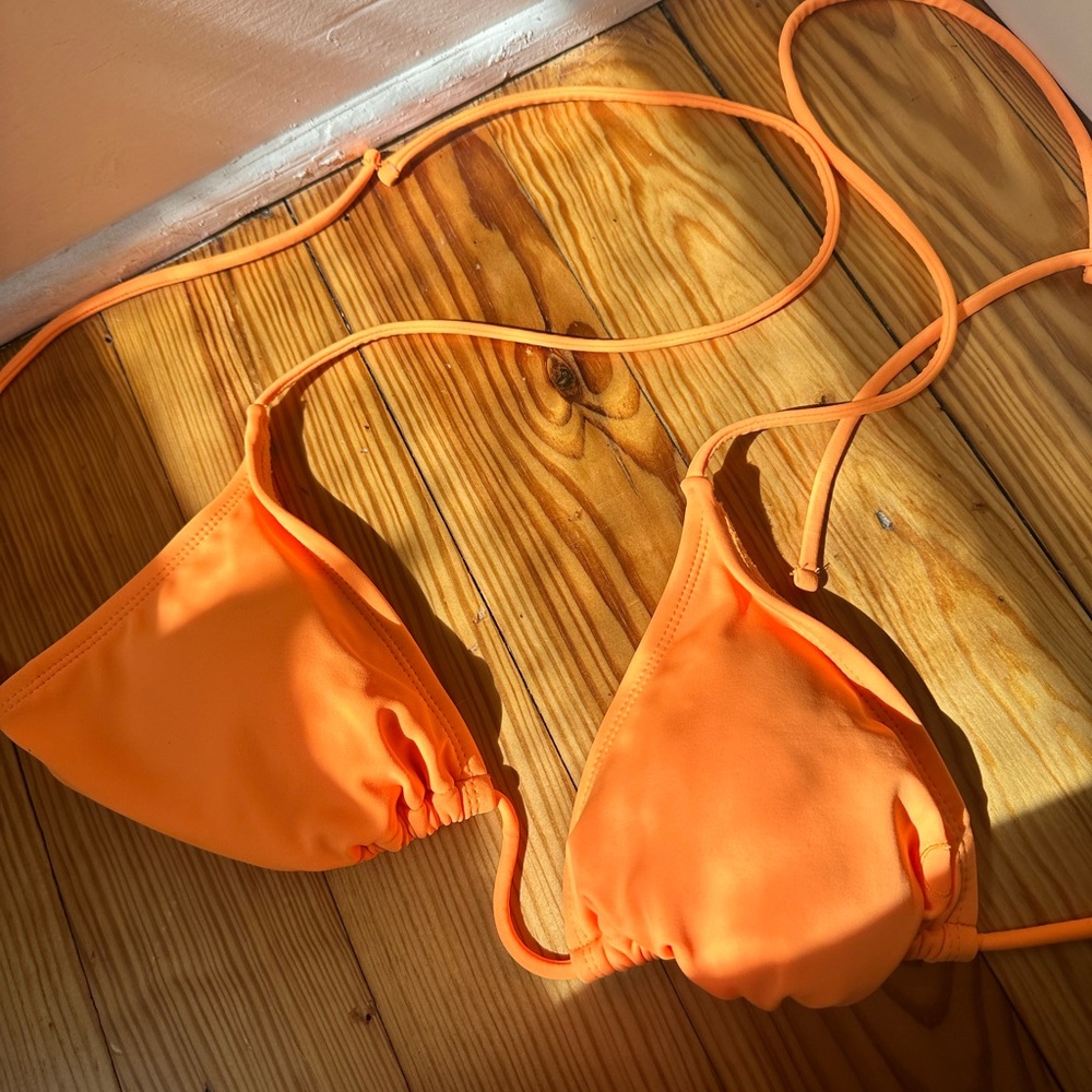 Orange Bikini Top with Straps - Picture 3 of 7